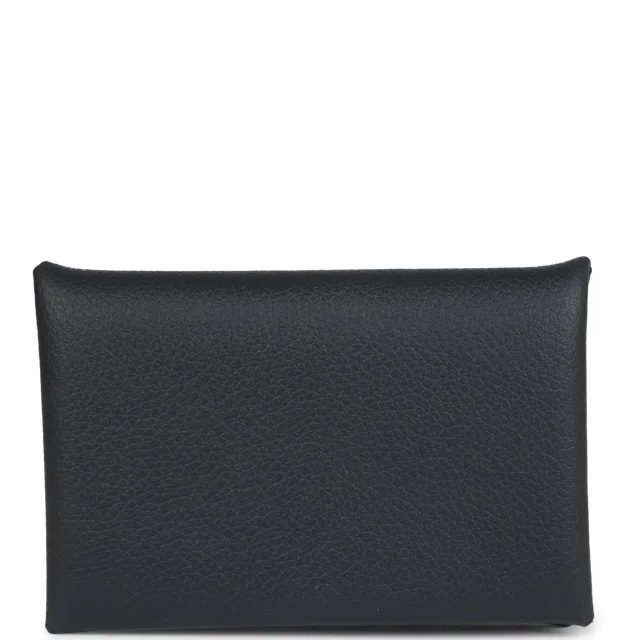 Hermès Calvi Card Holder New Bleu Ocean Evercolor Palladium Hardware in Blue Leather from Madison Avenue Couture, photo 4 of 8