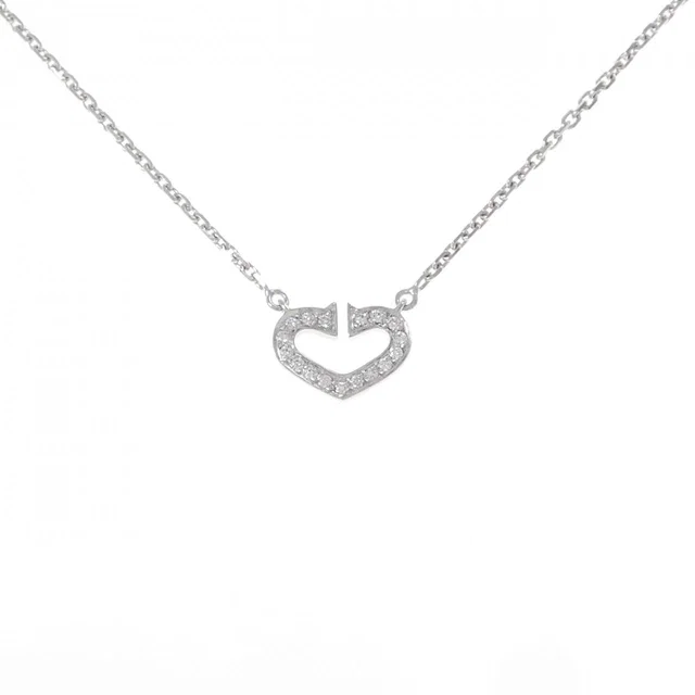 Cartier C Heart 750 White Gold Diamond Necklace in White from LuxUness