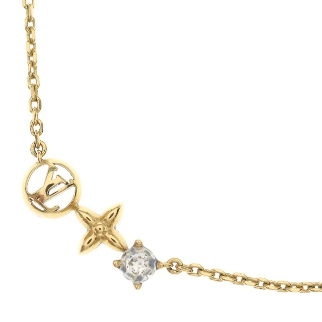 Louis Vuitton Collier Petit Pendant Chain Gold Rhinestone Necklace in Gold from The Reluxe