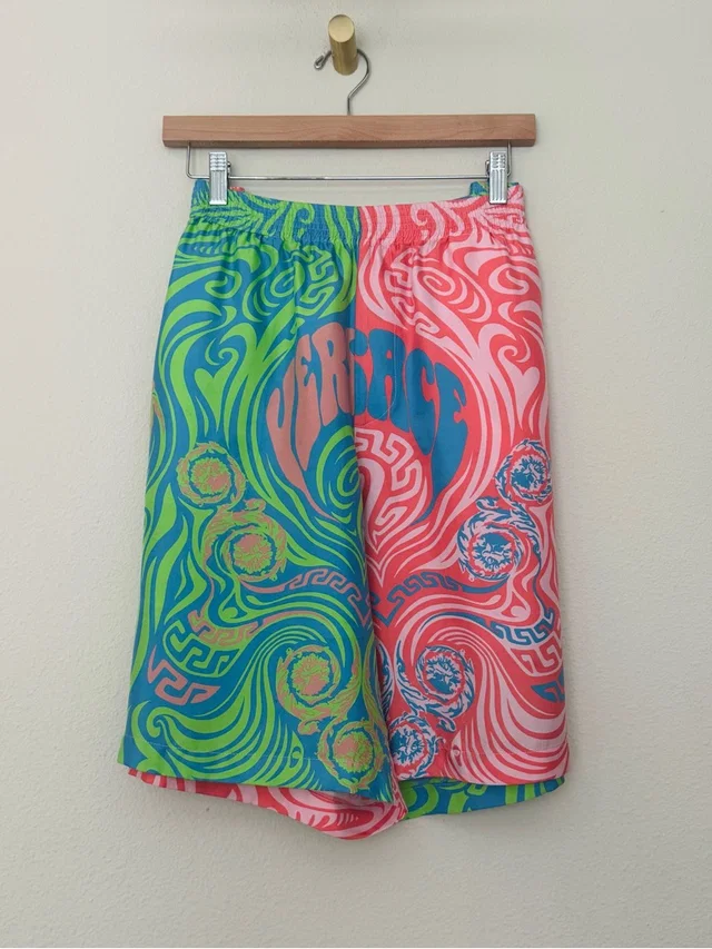 Versace Neon Swirl Men's Shorts - Blue, Green & Pink in green|blue from Poshmark