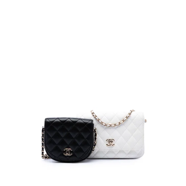 White Chanel CC Quilted Lambskin Side Packs Flap Crossbody Bag in White Lambskin from Designer Revival, photo 1 of 1