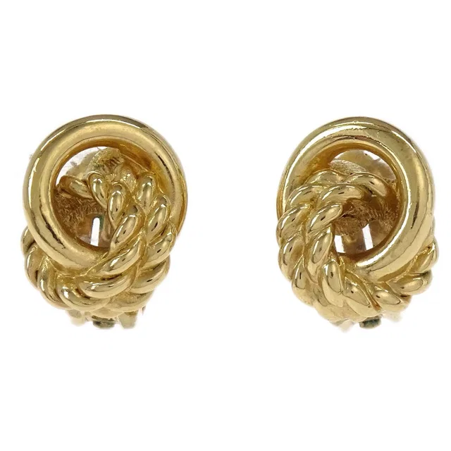 Dior Clip-On Earrings Gold in Gold from AMORE Vintage Tokyo