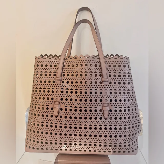 Alaïa Laser Cut Tote - Sandy in pink from Poshmark