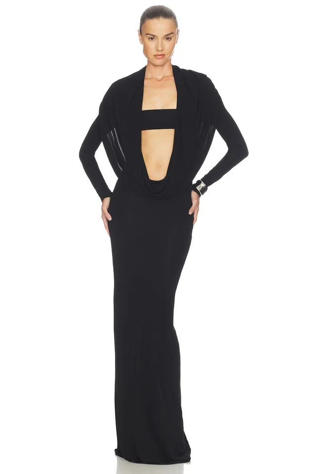 Helsa Svetlana Jersey Gown in Black, photo 2 of 6 from REVOLVE (Canada)