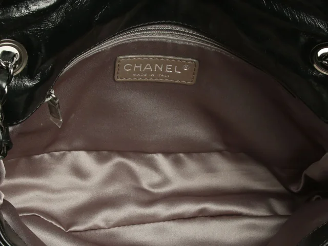 Chanel Glazed Calfskin Twisted Flap in Black Calfskin from Ann's Fabulous Finds, photo 9 of 10
