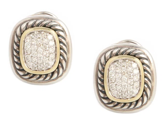 David Yurman Two-Tone Diamond Albion Earrings from Ann's Fabulous Finds