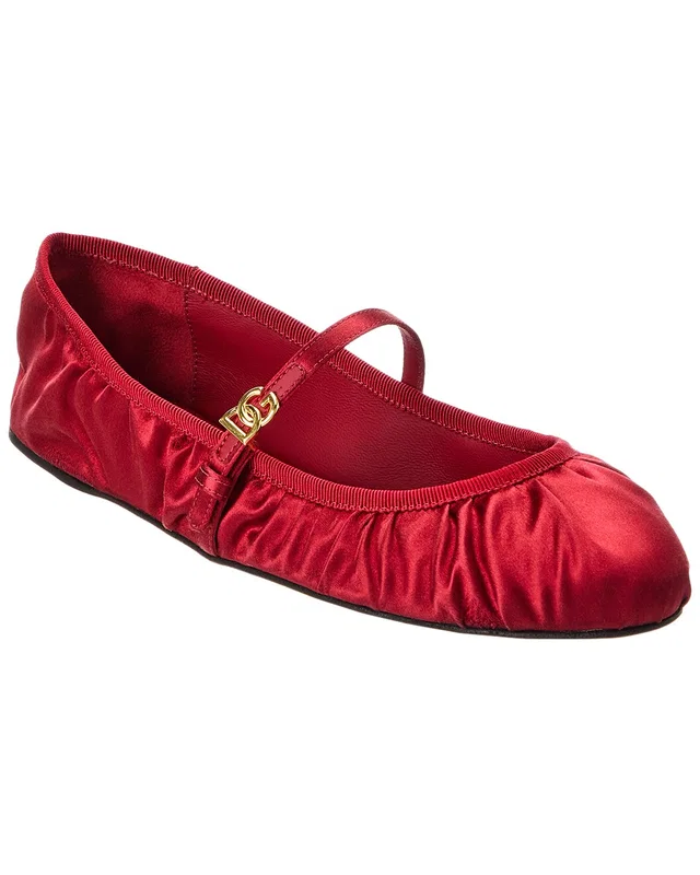 Dolce & Gabbana DG Logo Satin Flat, image 1 of 1 from Gilt