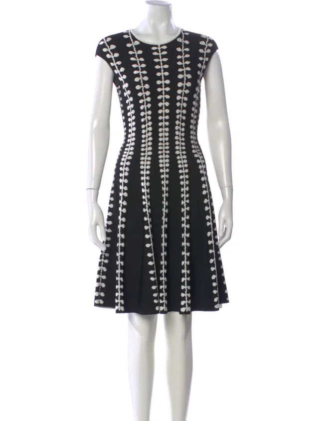 Alexander McQueen Printed Mini Dress in black from The RealReal