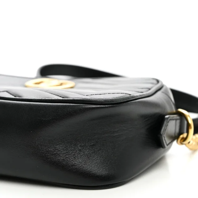 Gucci Matelasse Mini GG Marmont Camera Bag Black in Black Calfskin from FASHIONPHILE, photo 10 of 10