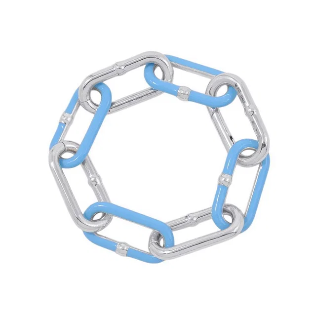 Bottega Veneta Bracelet Chain 925 Sterling Silver Light Blue Enamel in Blue from The Reluxe