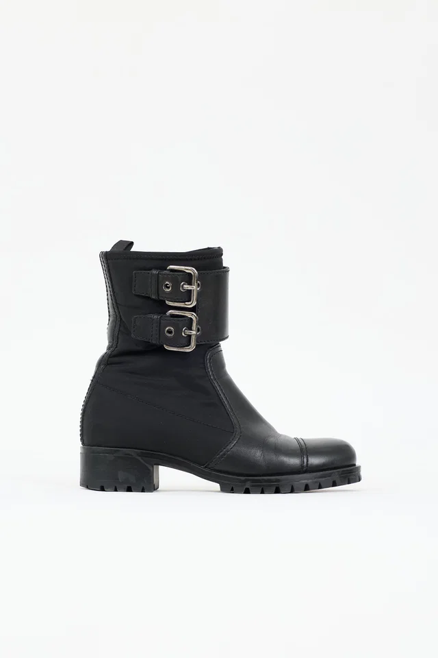 Prada Leather & Nylon Boot in Nylon from VSP Consignment