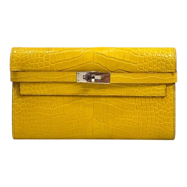 Hermès Yellow Kelly Long Wallet in Yellow from Luxury Promise