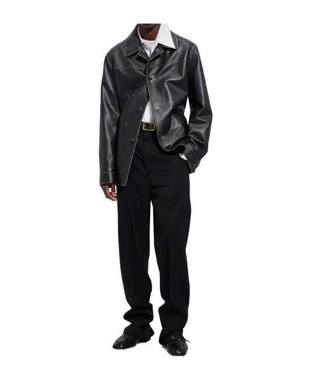 Bottega Veneta Weathered Leather Coat, image 1 of 1 from SENSER