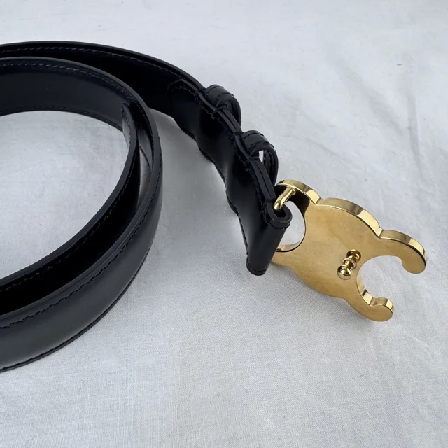 Celine Triomphe Belt in calfskin, Calfskin leather, Metal from Reowned, photo 3 of 5