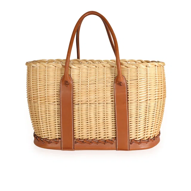 Hermès Fauve Barenia Wicker Osier Garden Party 36 in Raffia from myGemma