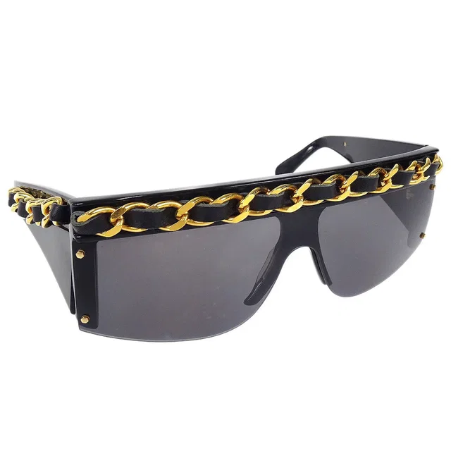 Chanel Sunglasses Eyewear Black Small Good in Black from AMORE Vintage Tokyo