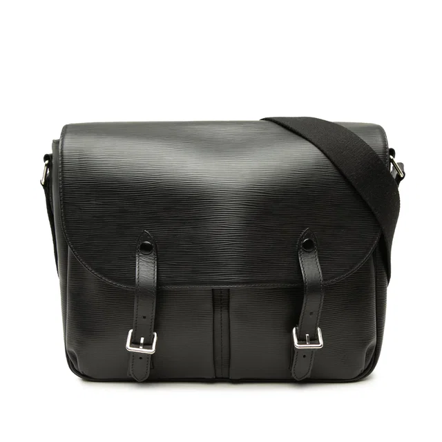 Black Louis Vuitton Epi Christopher Messenger Crossbody Bag in Black Canvas from Designer Revival
