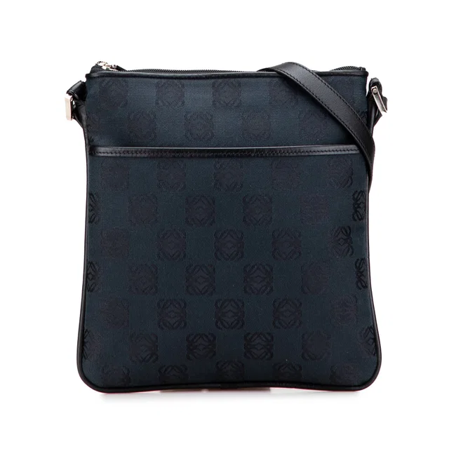 Blue LOEWE Anagram Canvas Crossbody in Blue Canvas from Designer Revival