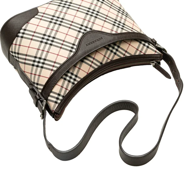 Beige Burberry Nova Check Canvas Shoulder Bag in Beige Canvas from Designer Revival, photo 11 of 13