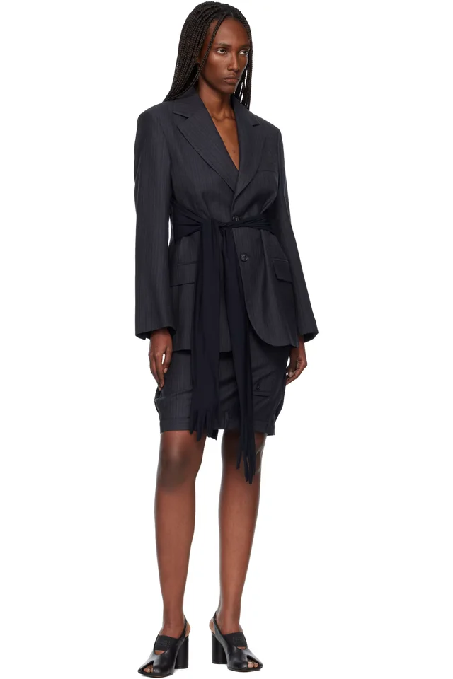 MM6 Maison Margiela Black Virgin Wool Miniskirt, photo 4 of 4 from SSENSE