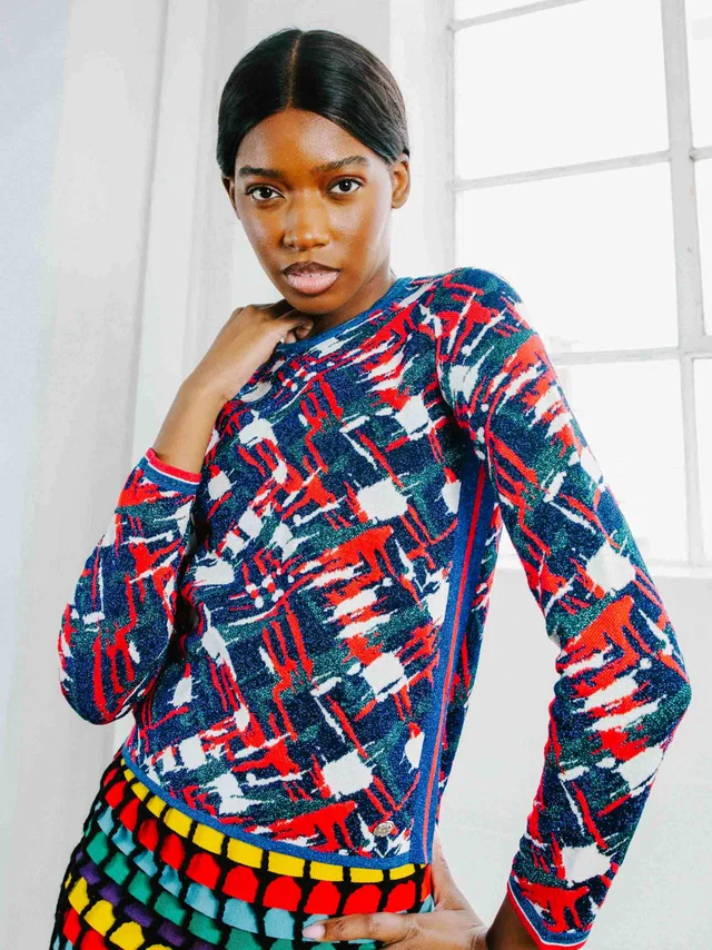 Chanel Abstract Metallic Sweater from Arcade Vintage