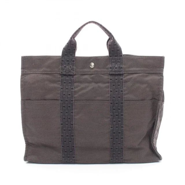 Hermès Tote Bag Herline MM Gray Canvas in Grey Canvas from The Reluxe