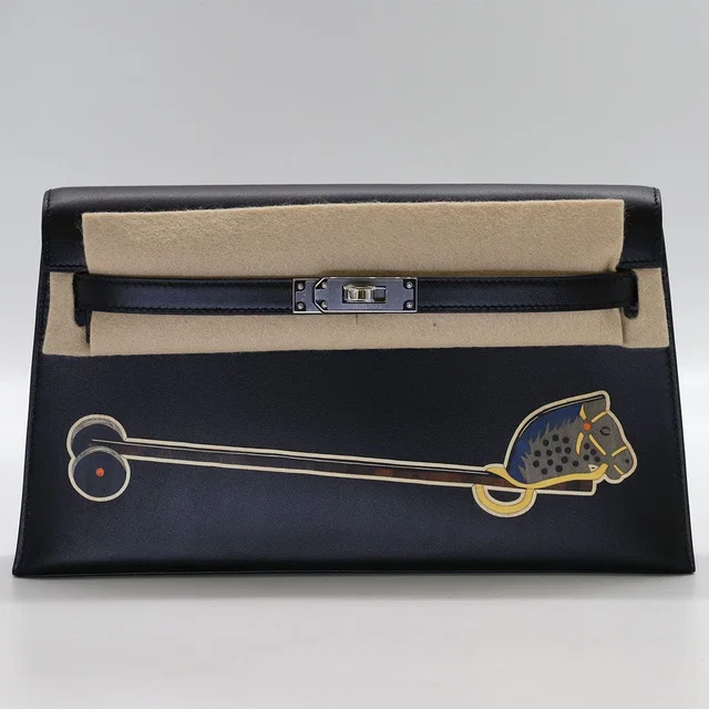Hermès Kelly elan cheval de bois Black Tadelakt PHW W in Black from Luxury Promise