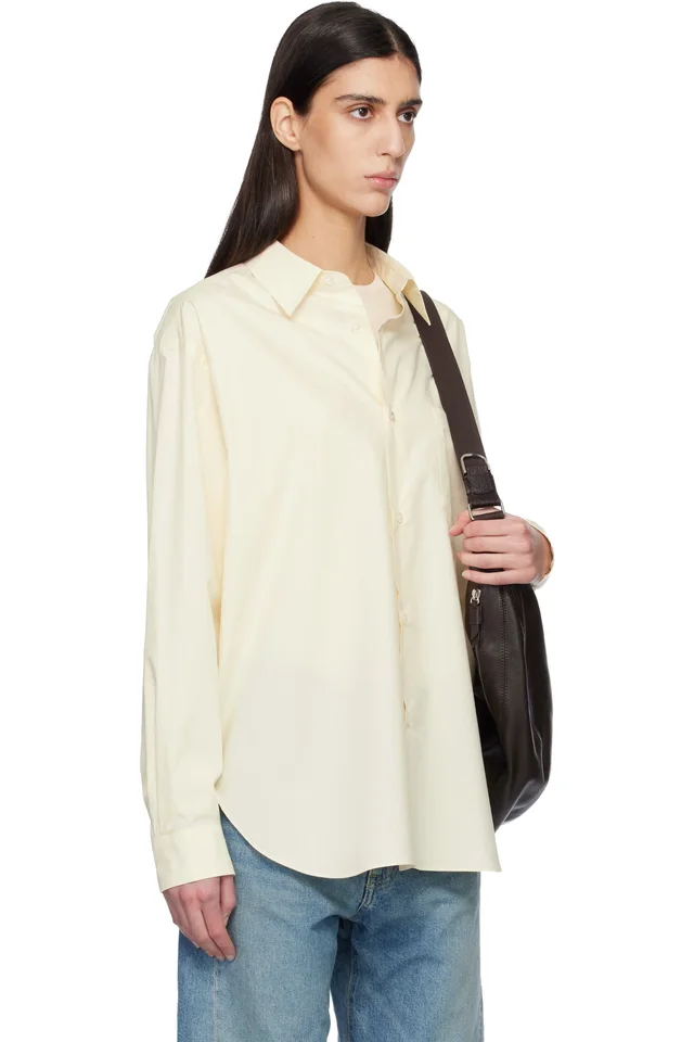 ssstein Yellow Suvin Cotton Oversized Regular Collar Shirt, photo 2 of 4 from SSENSE
