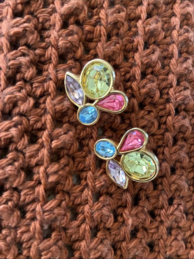 Ferragamo Pastel Multistone Gold-Tone Earrings in blue|pink from Poshmark