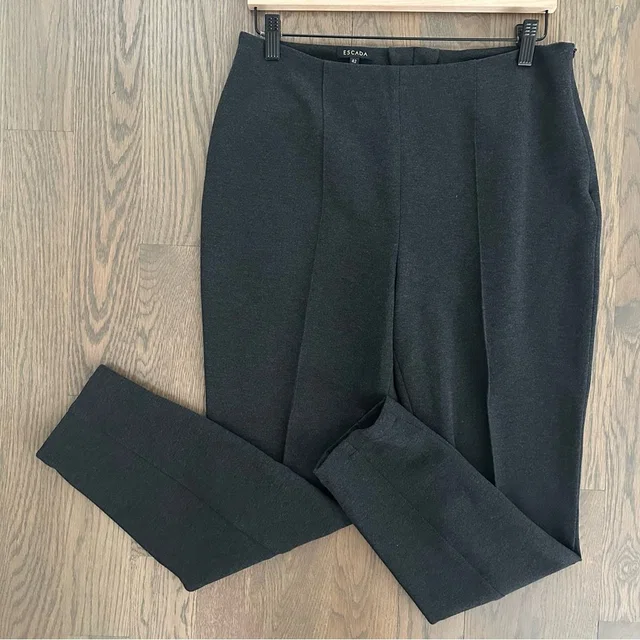 Escada High Waist Seamed Ponte Knit Riding Pant In Charcoal Grey Size 42 / Large in black|gray from Poshmark