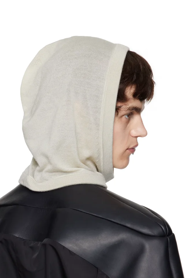 Rick Owens Off-White Hollywood Cashmere Hood, photo 3 of 3 from SSENSE