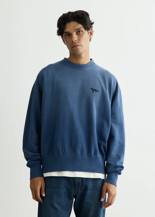 Maison Kitsune x Kuro Sunfaded Fox Sweatshirt in Blue from Incu, photo 1 of 1