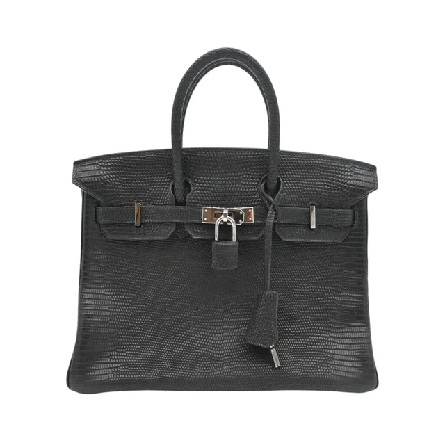 Hermès 2005 Black Birkin 25 Lizard Leather Bag in Black Lizard from Clotheshorse Anonymous