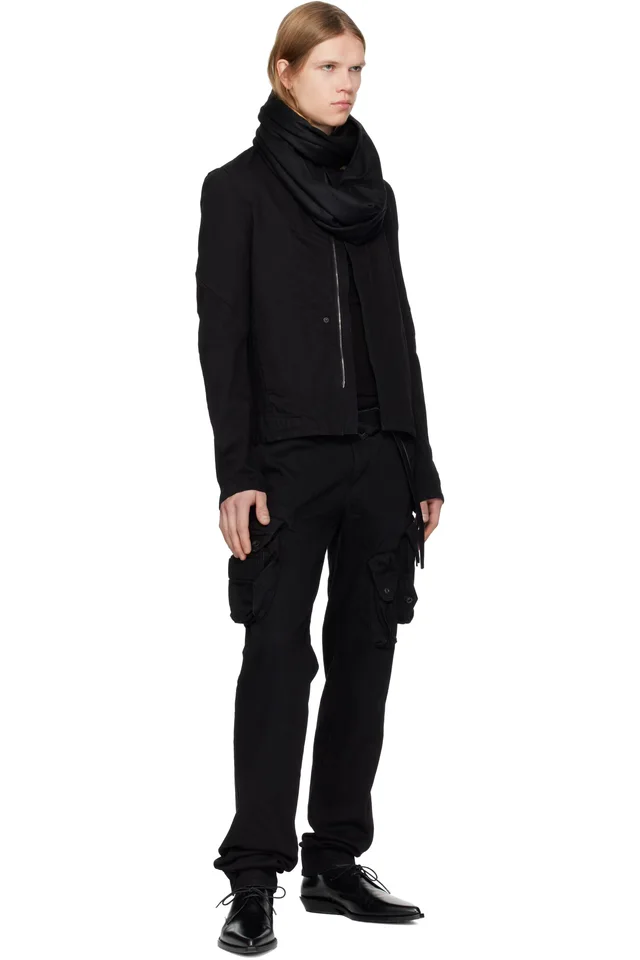 Julius Black Layered Hoop Stole Scarf, photo 2 of 2 from SSENSE