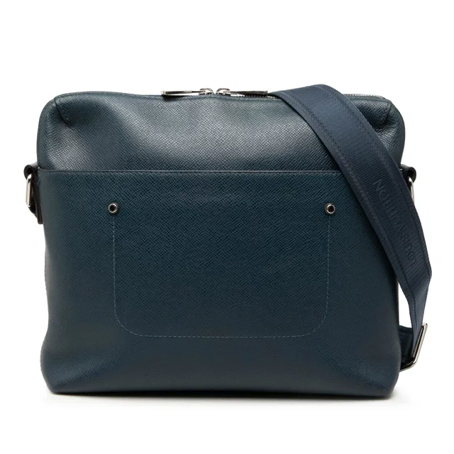 Blue Louis Vuitton Taiga Grigori PM Crossbody Bag in Blue Leather from Designer Revival, photo 1 of 1