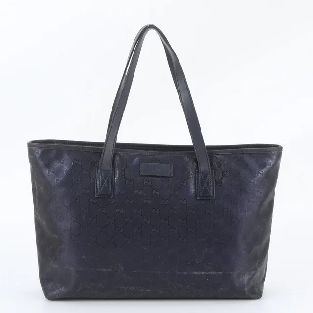 Gucci GG Supreme Leather Tote Bag Shoulder Hand Navy in Navy Leather from The Reluxe