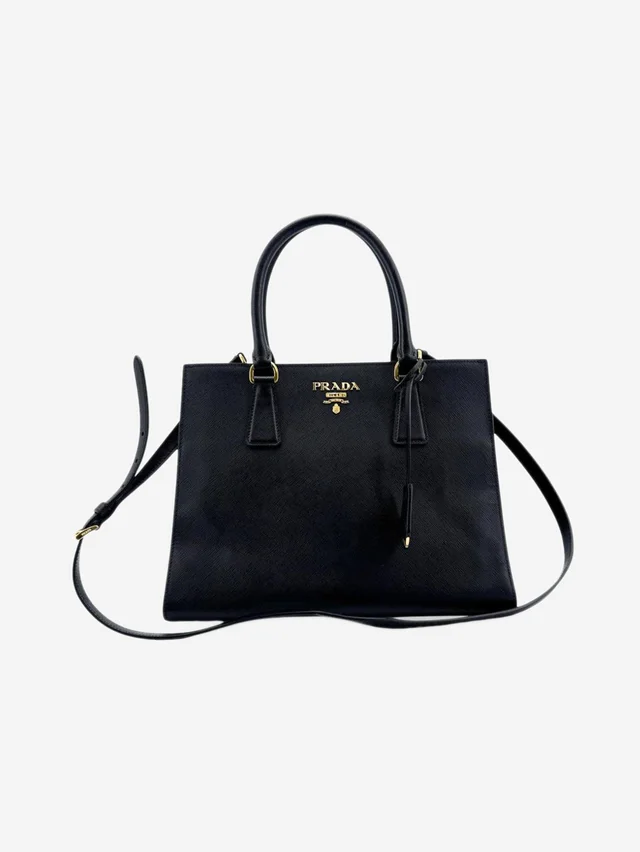 Prada Black Saffiano leather 2way bag in Black Saffiano leather from Sign of the Times