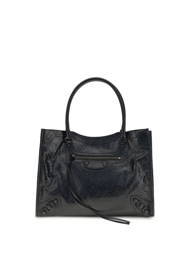 Balenciaga Le City Shoulder Bag — Black Lamb Ovis Aries in Black Lambskin from HEWI