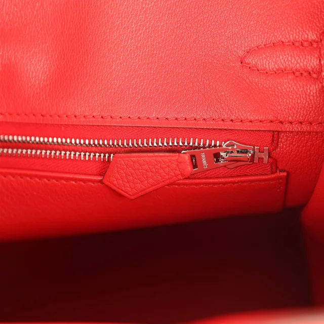 Hermès Birkin 25 Rouge Radieux Togo Palladium Hardware in Red Togo leather from Madison Avenue Couture, photo 9 of 9