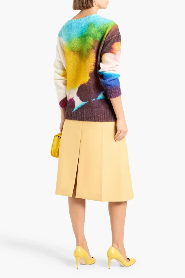 Oscar de la Renta Printed Mohair-Blend Sweater in Multicolor, photo 3 of 4 from THE OUTNET