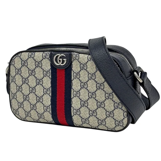 Gucci Shoulder Bag Ophidia Sherry Line Web Double GG Supreme Navy in Navy Leather from The Reluxe