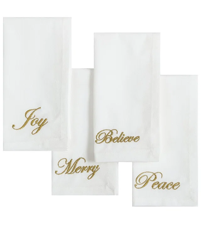 Elrene Home Fashions Set of 4 Holiday Sentiments Napkins, image 1 of 1 from Rue La La