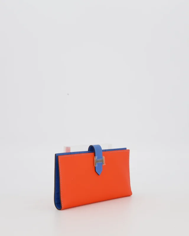 Hermès Bearn Verso Wallet in Blue Leather from Sellier, photo 2 of 12