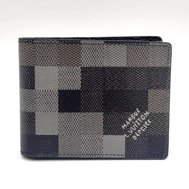 Louis Vuitton Portefeuille Calf Correspondence Leather Black Bi Foldwallet in Black Leather from The Reluxe