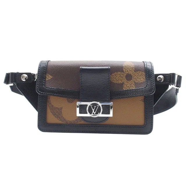 Louis Vuitton Bum Bag Dauphine Brown Black Monogram Giant Reverse in Black from The Reluxe