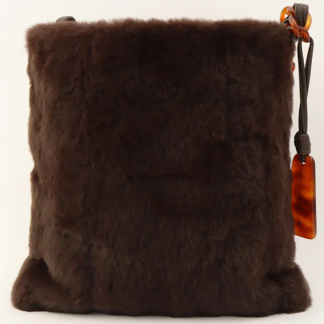 Chanel Around 1998, Lapin Farve brown marble pattern shoulder bag, dark brown from VINTAGE QOO TOKYO, photo 2 of 14