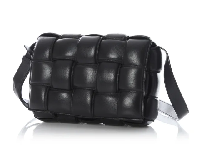 Bottega Veneta Maxi Black Padded Cassette Bag in Black Woven leather from Ann's Fabulous Finds, photo 2 of 9