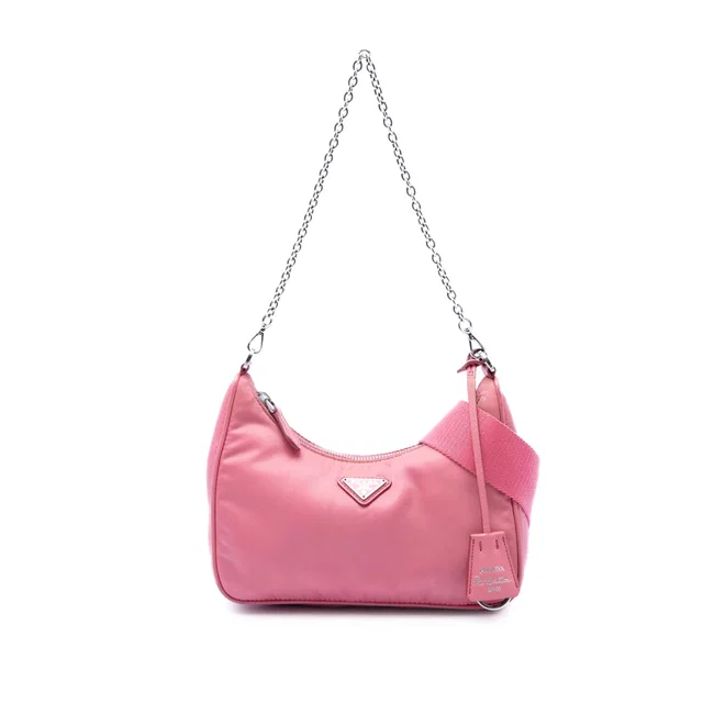 Pink Prada Tessuto Re Edition 2005 Satchel in Pink Nylon from Designer Revival
