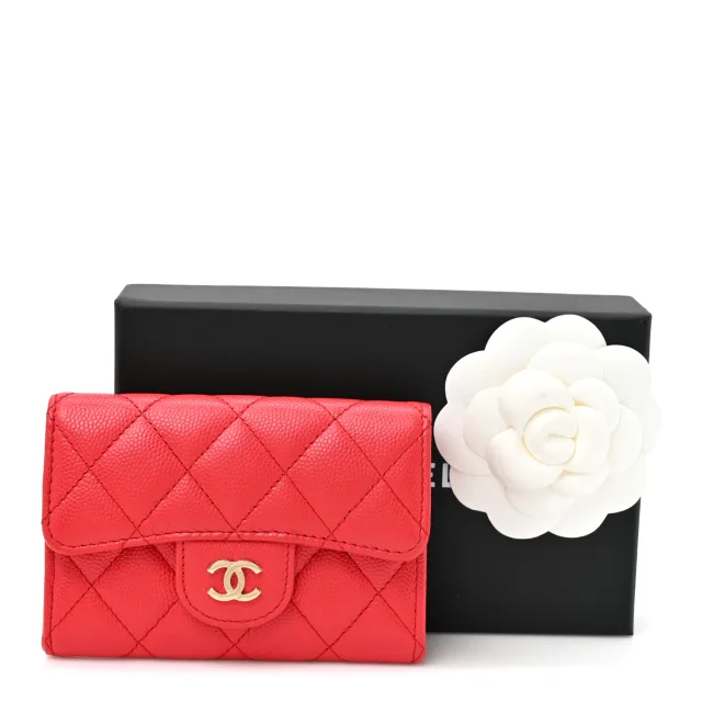 Chanel Caviar Quilted Flap Card Holder Wallet Red in Red Caviar leather from FASHIONPHILE, photo 8 of 8