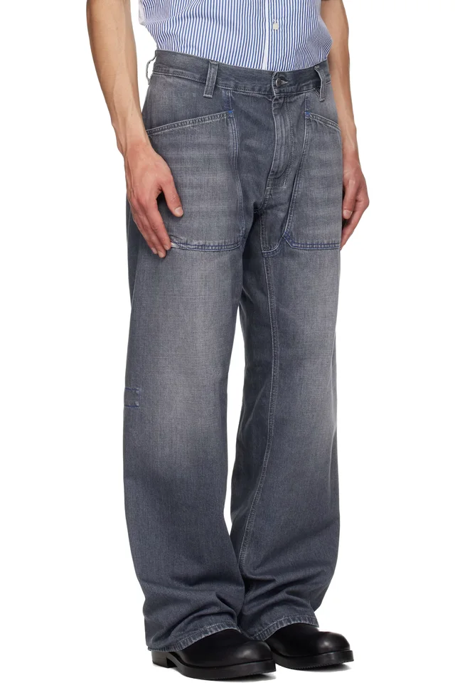 Diesel Gray Relaxed D-Zeta Jeans, photo 2 of 4 from SSENSE